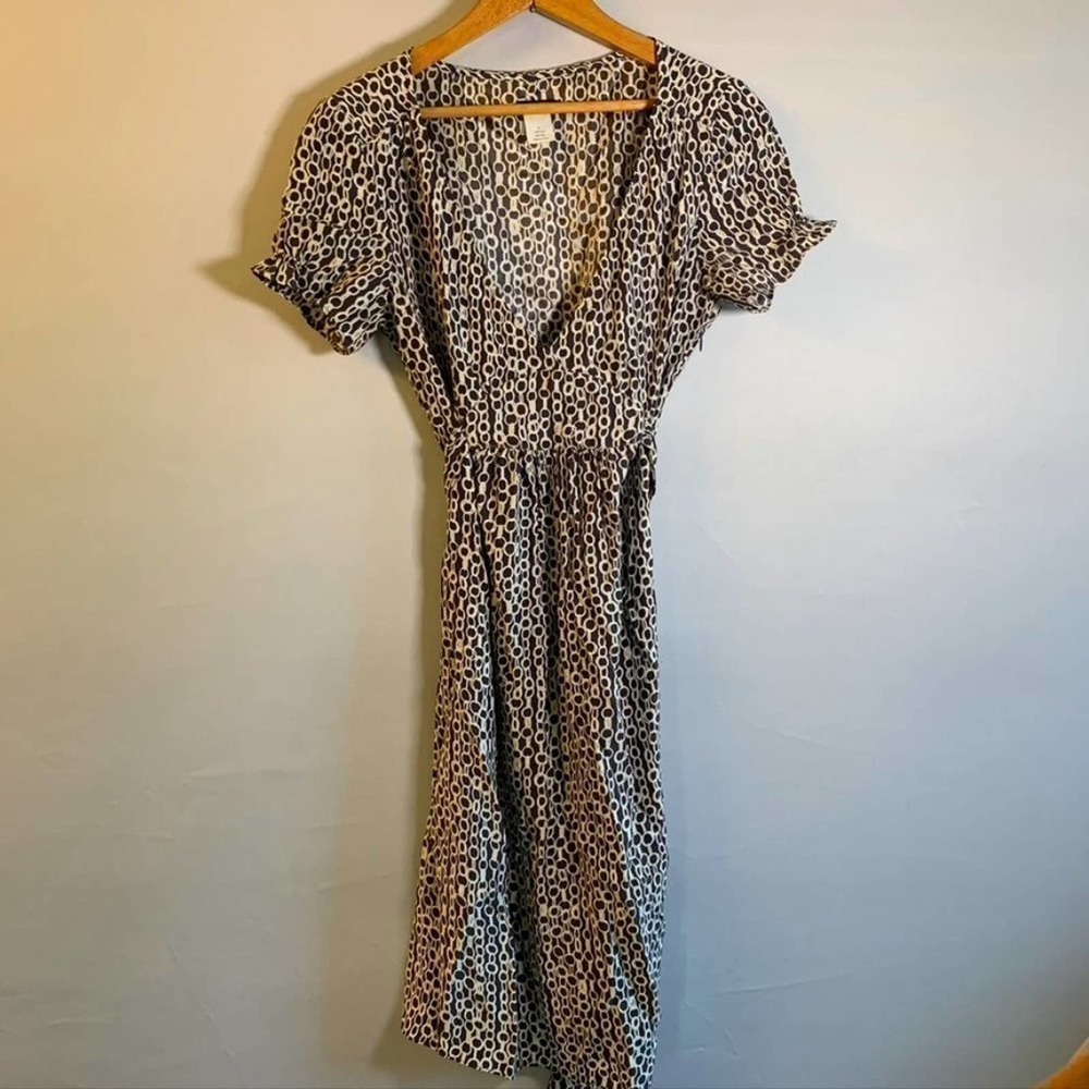 𝅺J. Crew Chain Link Silk Faux Wrap Dress Size 2